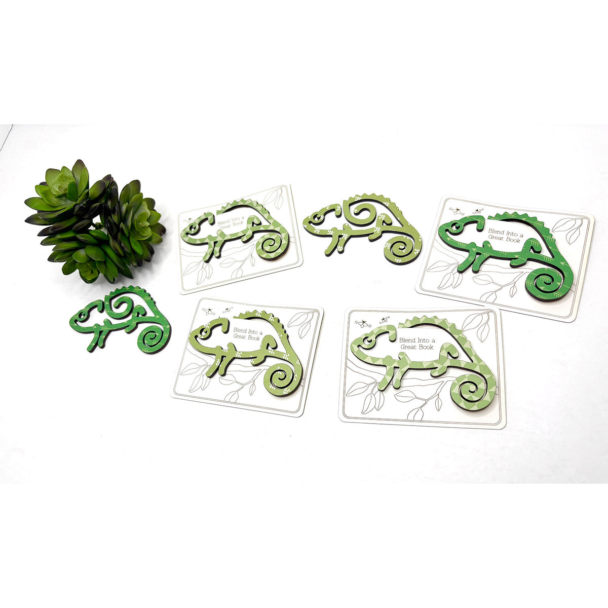 Chameleon Shaped Bookmark with Card Backer - Paperclip - Snack Bag Closure - Glowforge