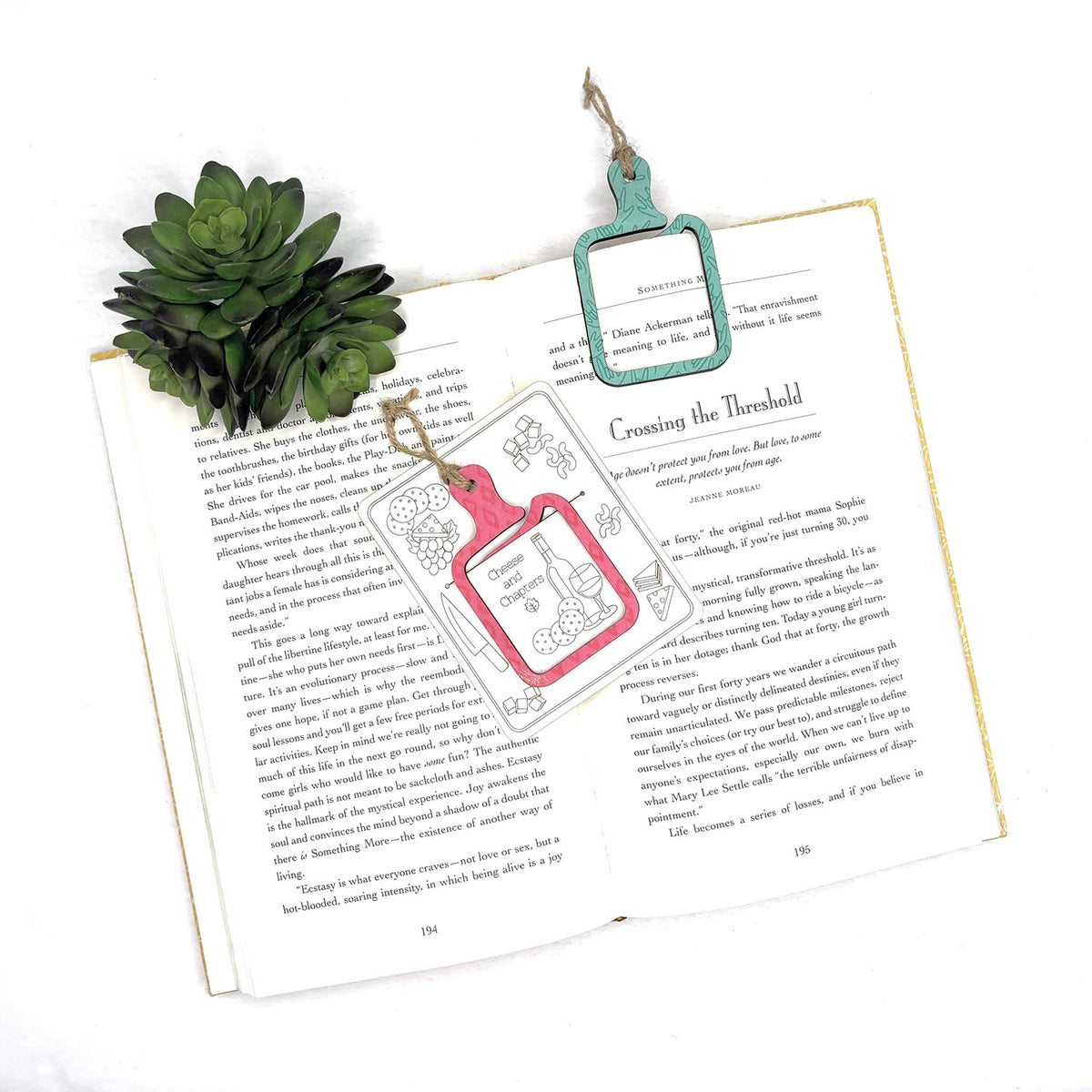 Charcuterie Board Shaped Bookmark with Card Backer - Paperclip - Snack Bag Closure - Glowforge