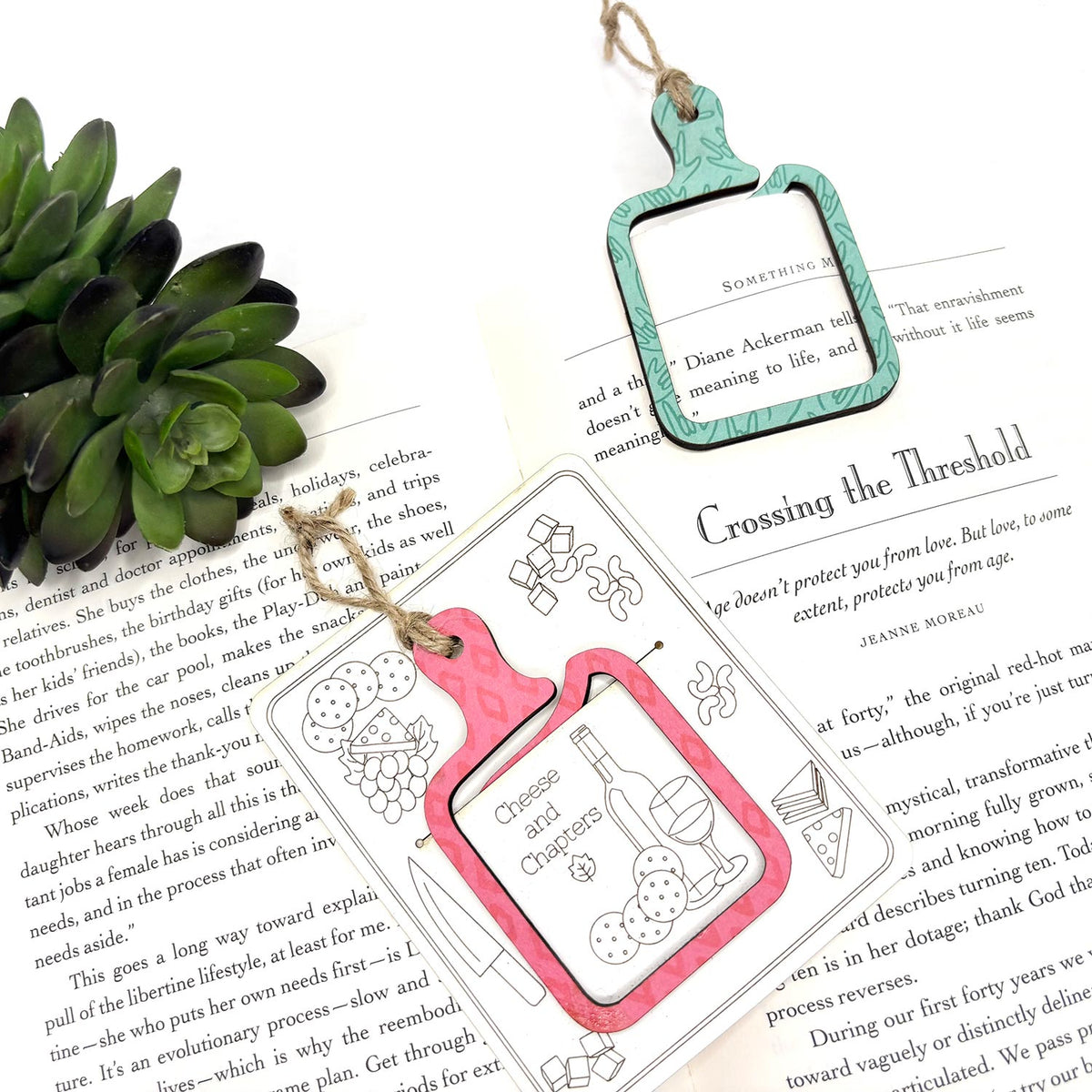 Charcuterie Board Shaped Bookmark with Card Backer - Paperclip - Snack Bag Closure - Glowforge