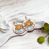 Charming Floral Watering Can Earrings - Glowforge