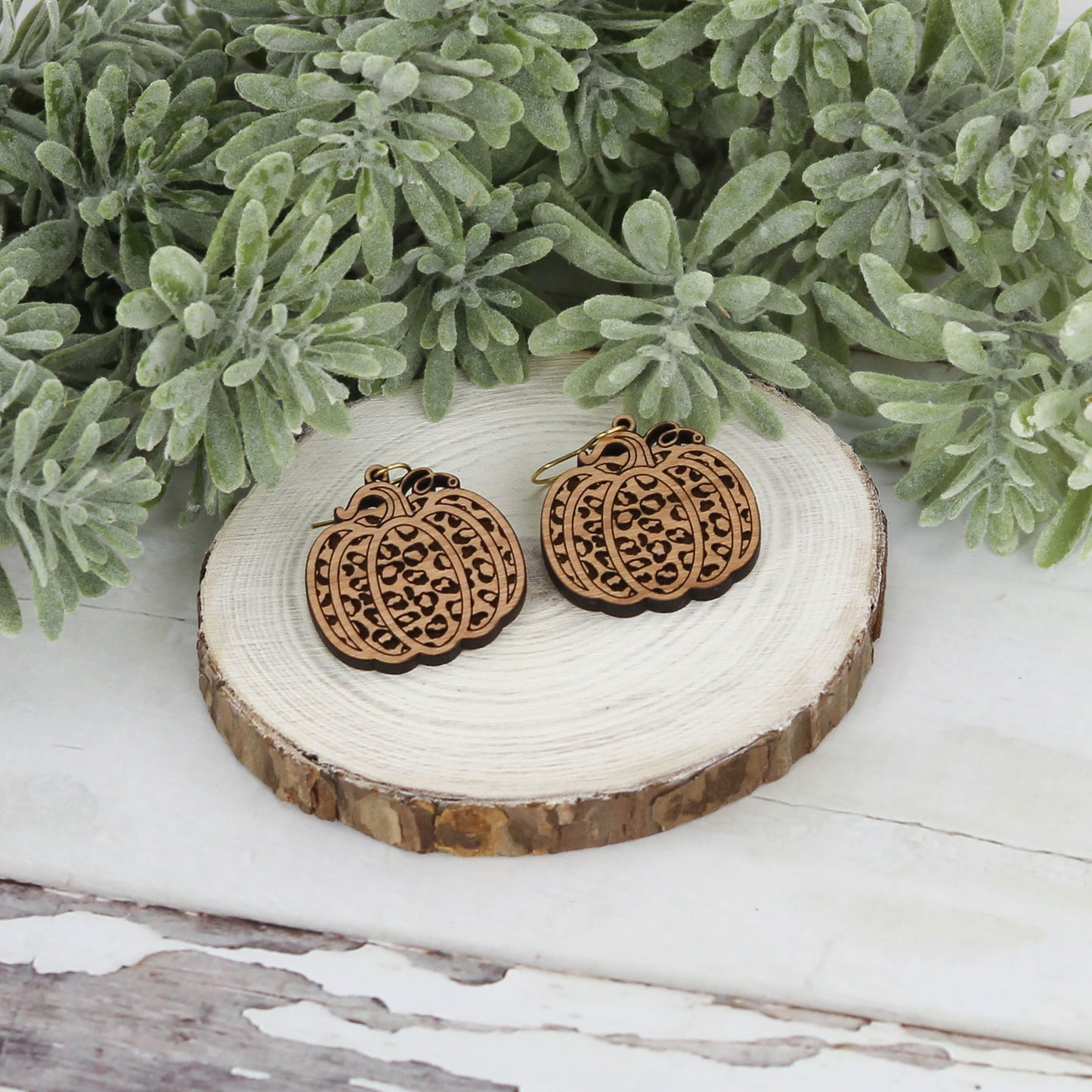 Cheetah or Leopard Print Pumpkin Earrings (Set of 2 Sizes) - Glowforge