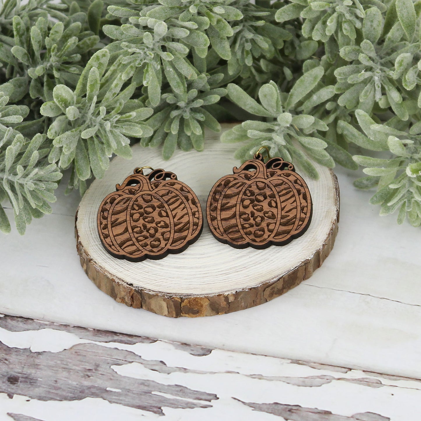 Cheetah, Leopard and Zebra Print Pumpkin Earrings (Set of 2 Sizes) - Glowforge