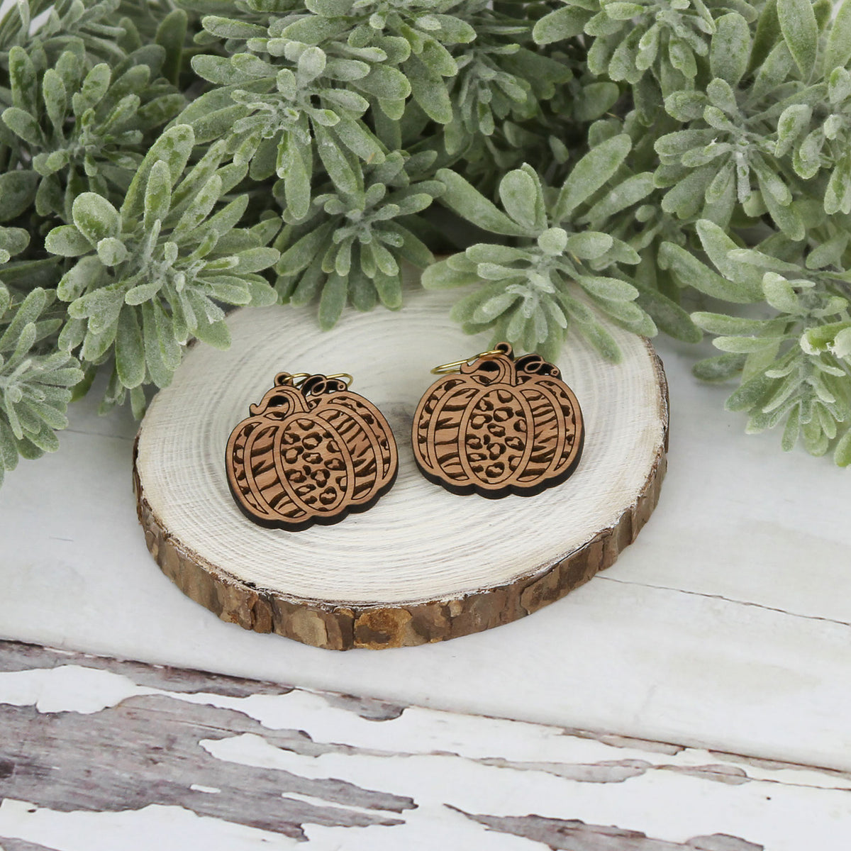 Cheetah, Leopard and Zebra Print Pumpkin Earrings (Set of 2 Sizes) - Glowforge