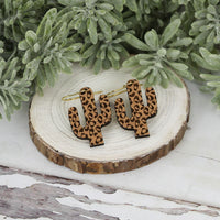 Cheetah / Leopard Print Cactus Earrings (Set of 2 Sizes)