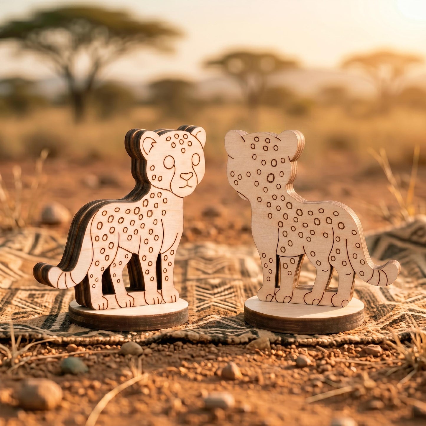Cheetah Toy - Safari Animal Figure for Play, Crafts & Painting - Glowforge