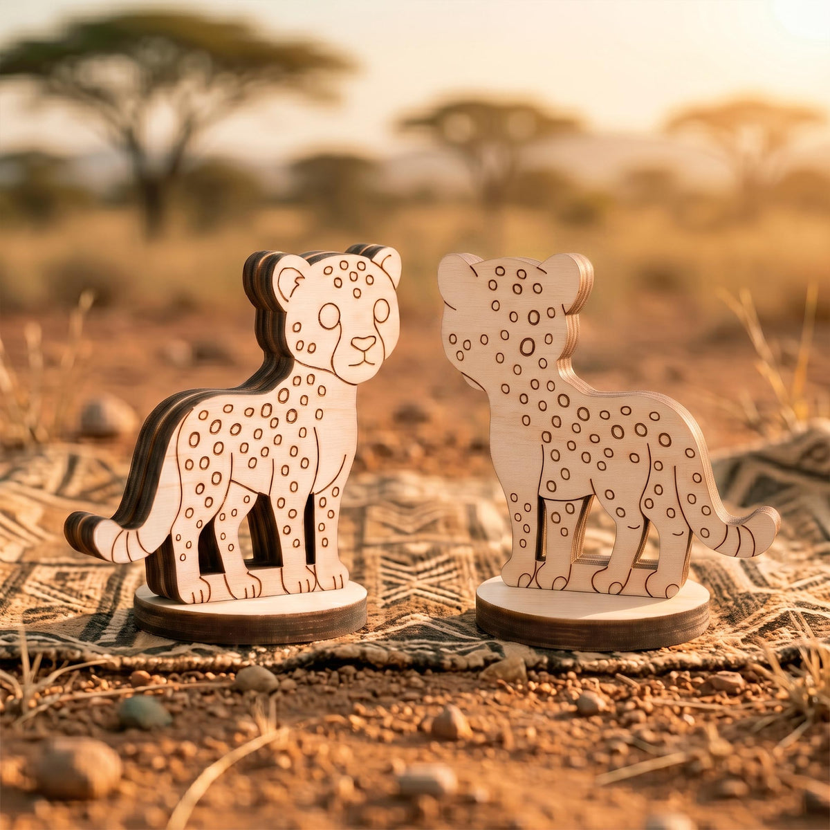 Cheetah Toy - Safari Animal Figure for Play, Crafts & Painting - Glowforge