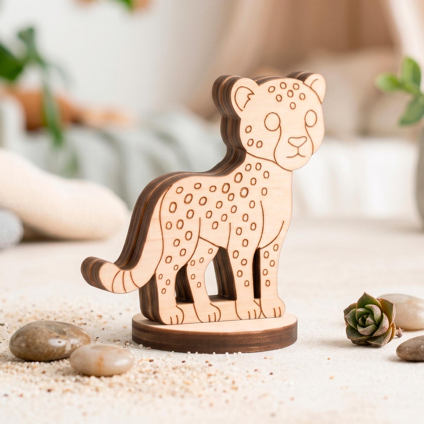 Cheetah Toy - Safari Animal Figure for Play, Crafts & Painting - Glowforge