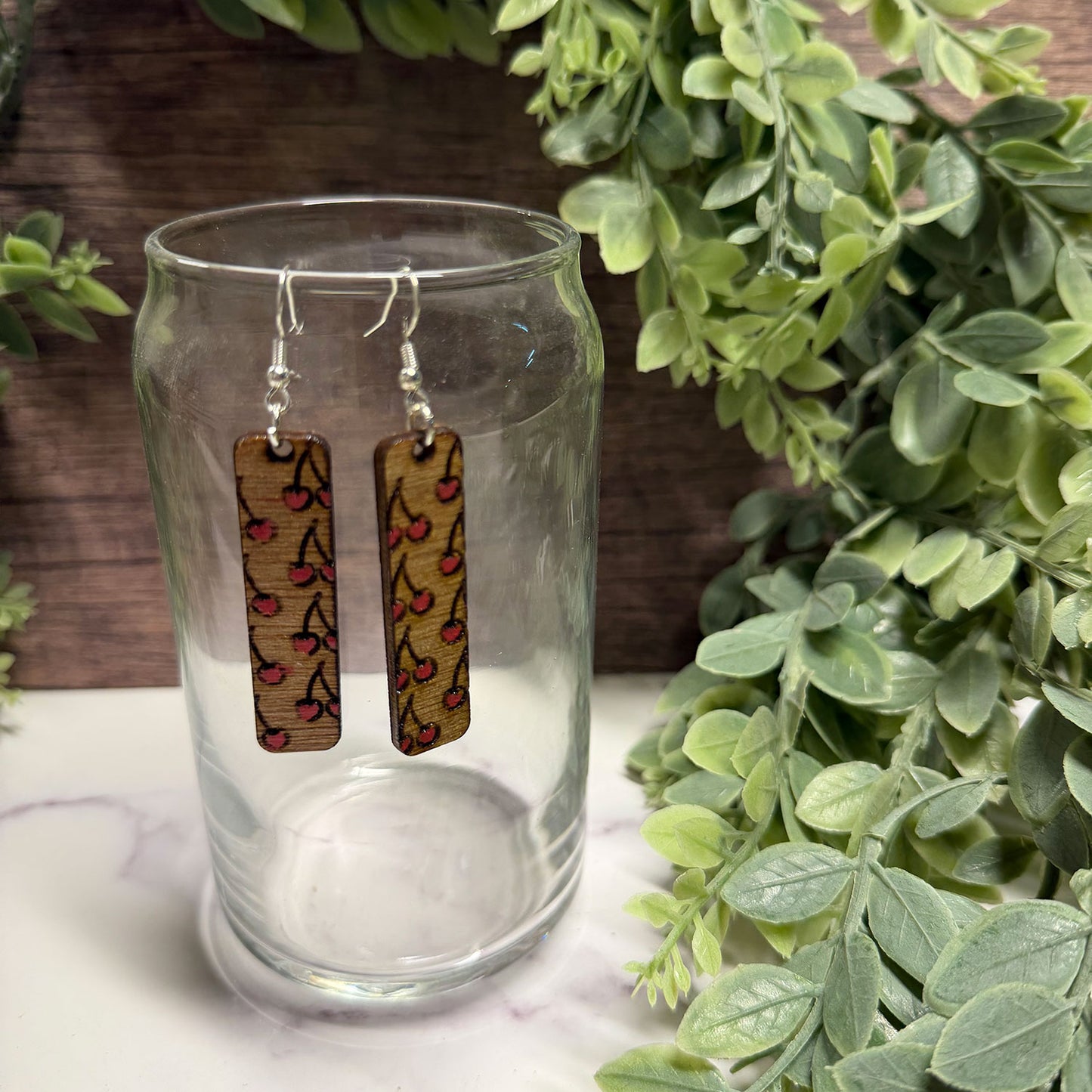 Cherry Summer Bar Dangle Earrings - Glowforge
