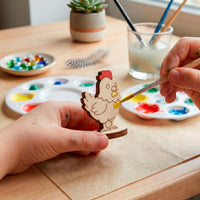 Chicken Dollhouse Farm Animal Toy - Wooden Figure for Play & Painting - Glowforge