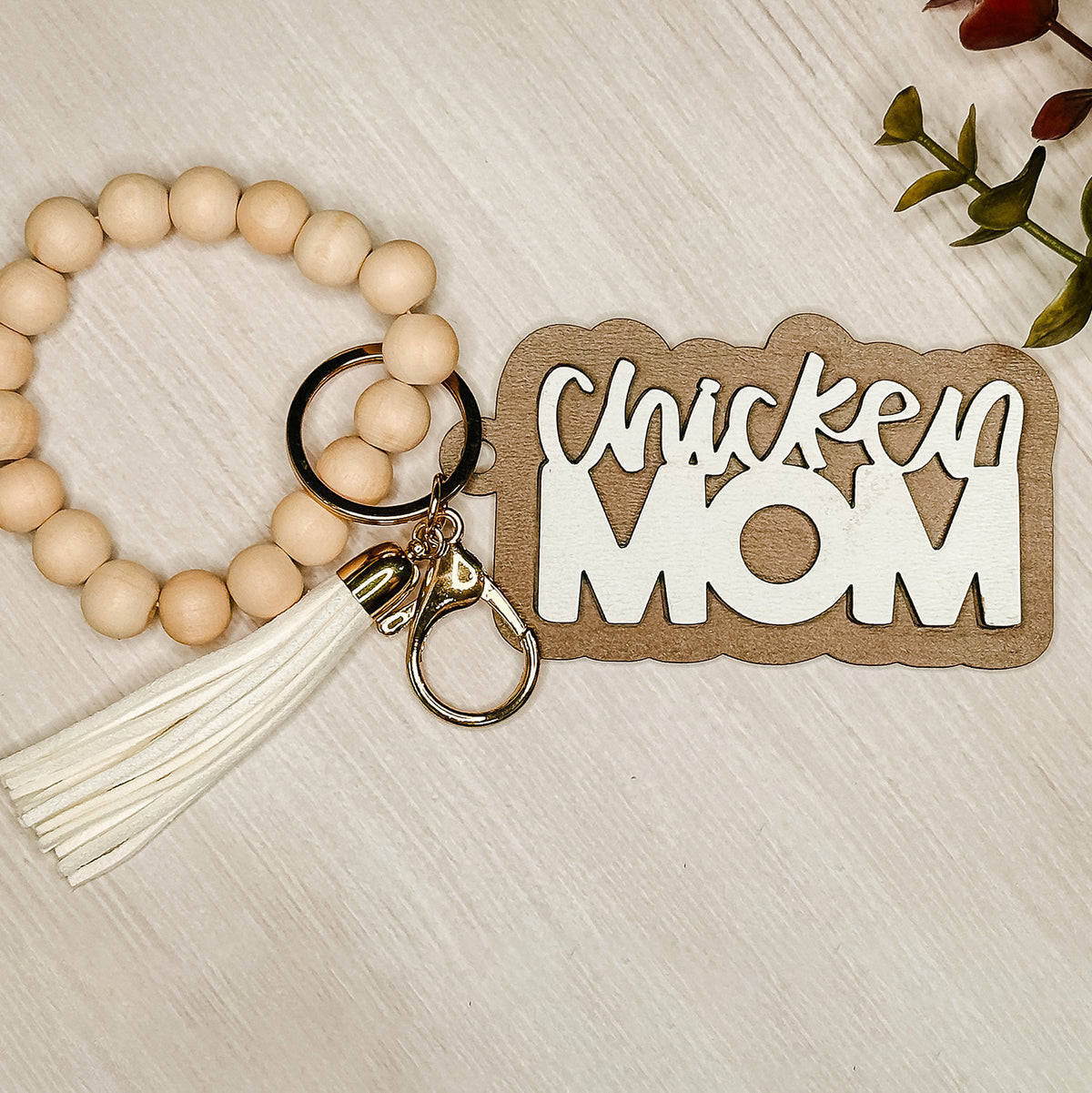 Chicken Mom Layered Keychain – Glowforge Shop