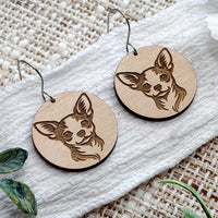 Chihuahua Engraved Disc Earrings - Glowforge
