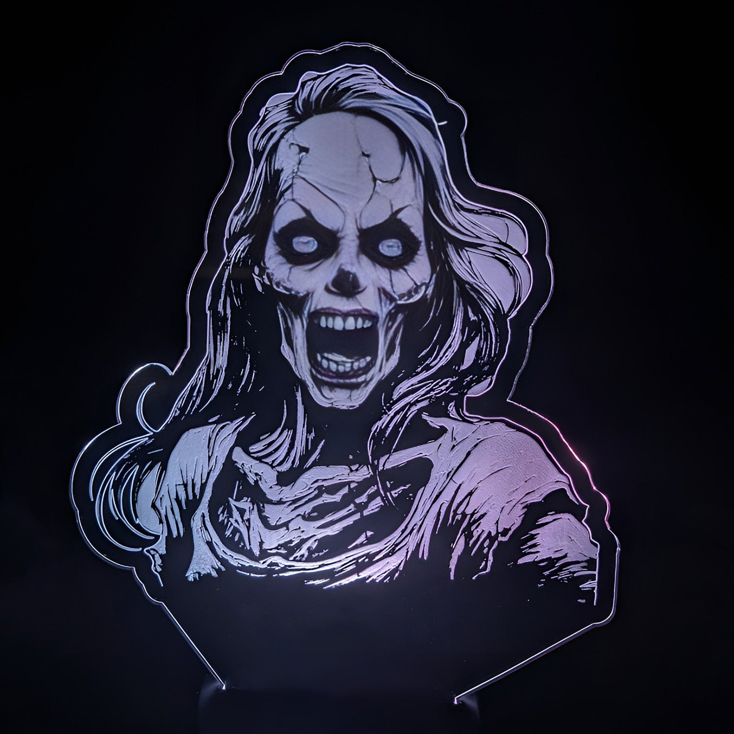 Chilling Female Zombie LED Nightlight Insert – Glowforge Shop