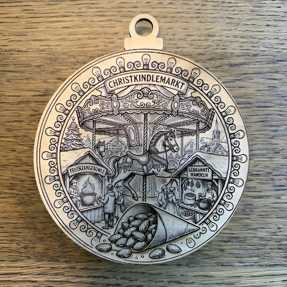 Christkindlmarkt Carousel Ornament - Glowforge