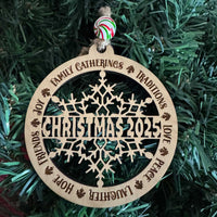 Christmas 2025 Family Traditions Ornament - Glowforge