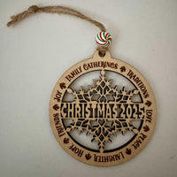 Christmas 2025 Family Traditions Ornament - Glowforge