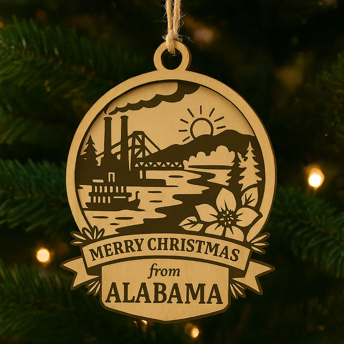 Christmas Across America Ornament - Alabama - Glowforge