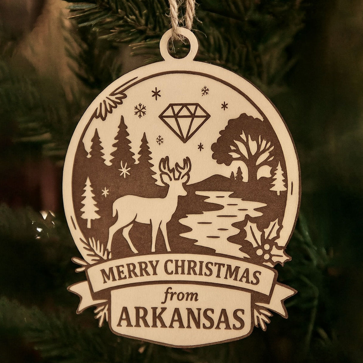 Christmas Across America Ornament - Arkansas - Glowforge
