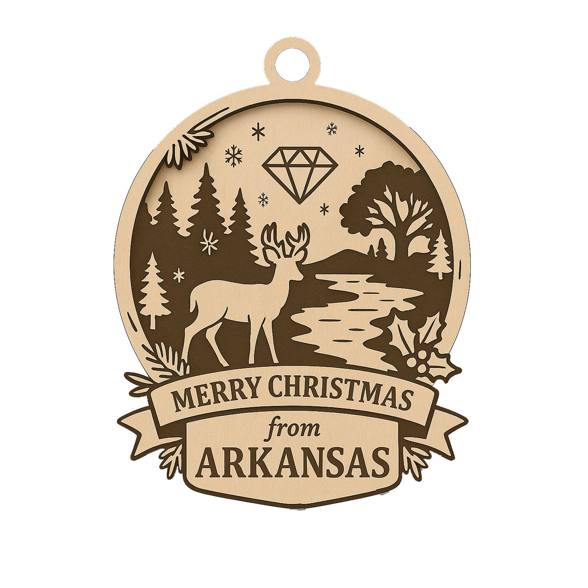 Christmas Across America Ornament - Arkansas - Glowforge