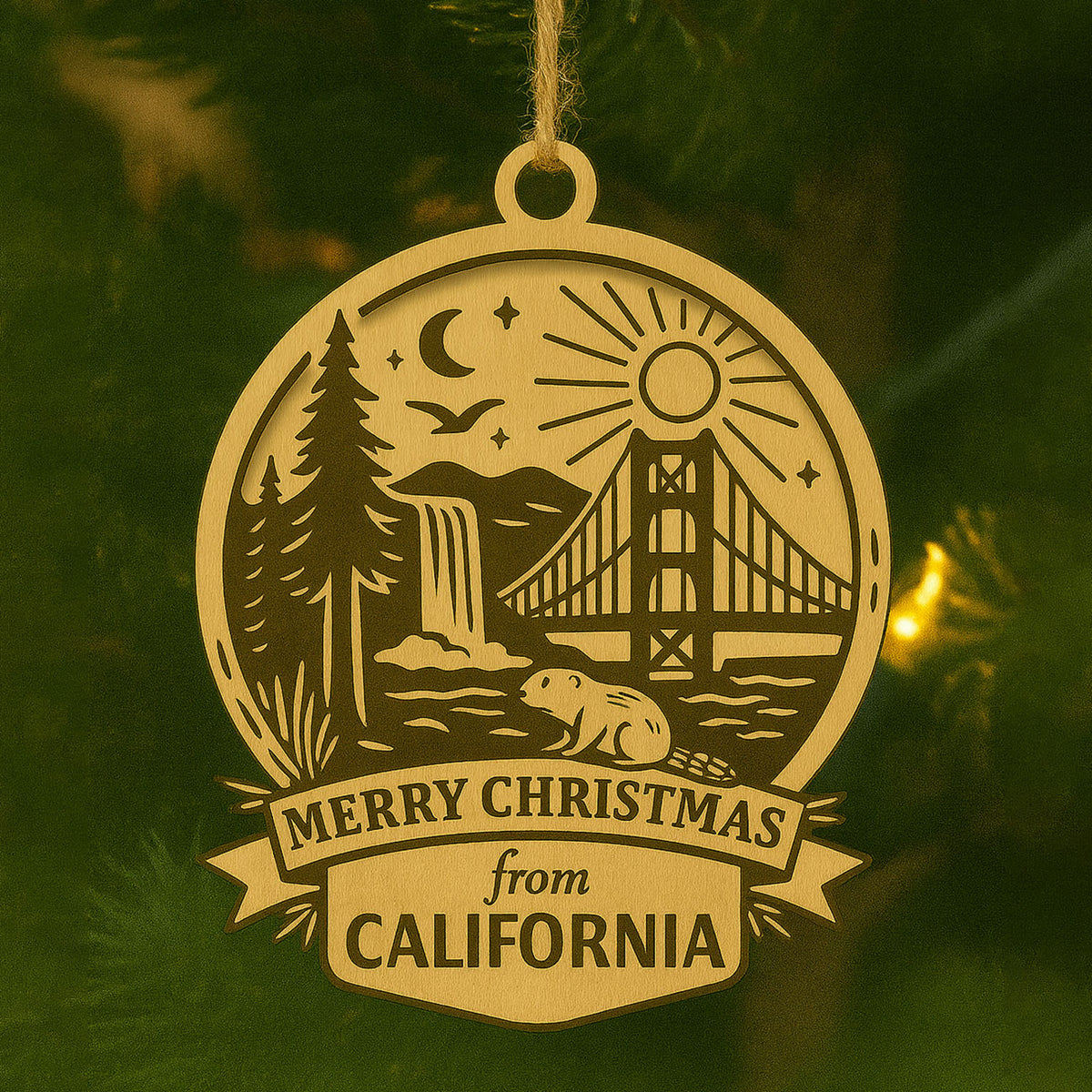 Christmas Across America Ornament - California - Glowforge