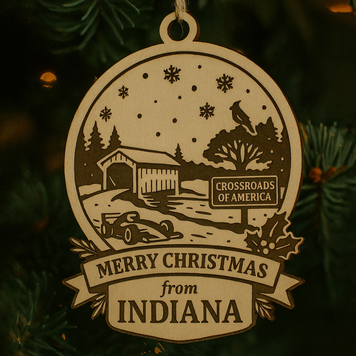 Christmas Across America Ornament - Indiana - Glowforge