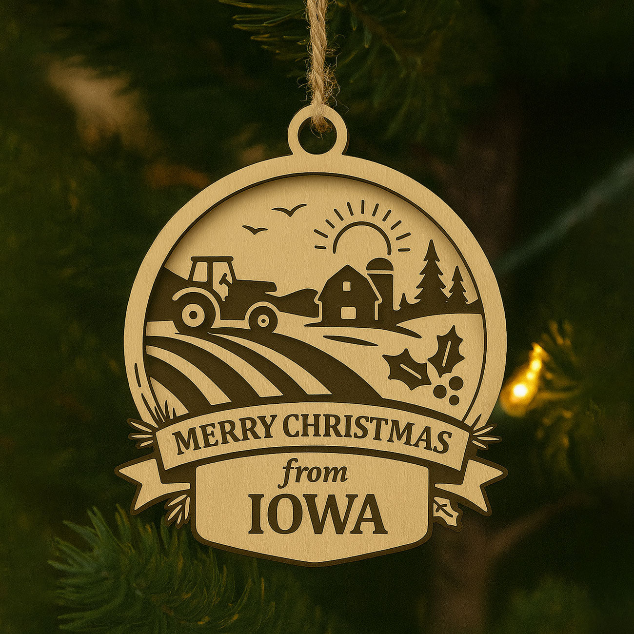 Christmas Across America Ornament - Iowa
