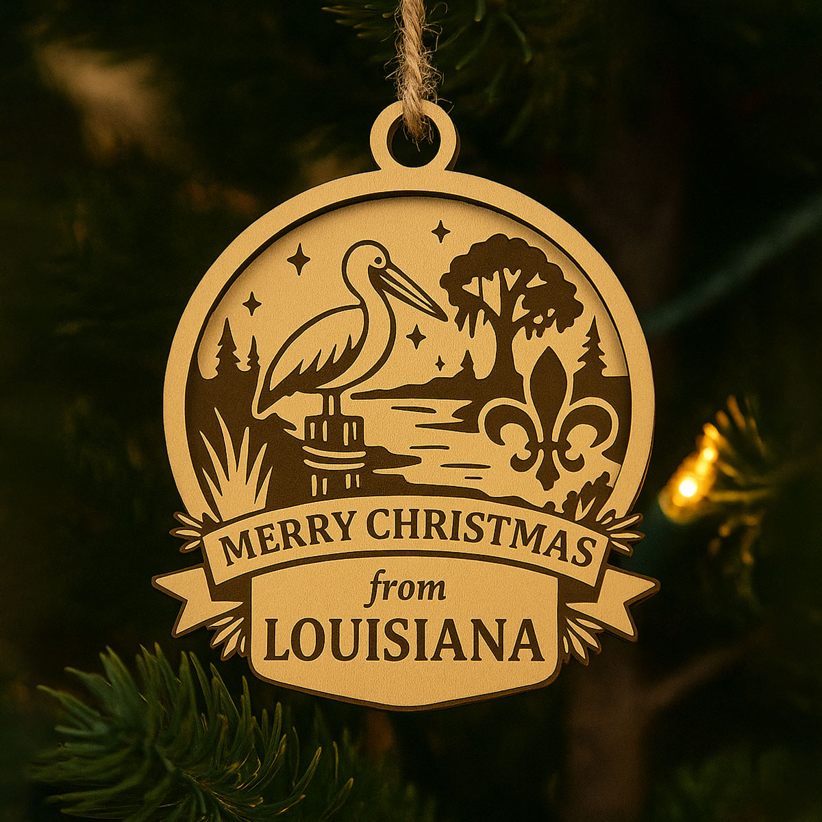Christmas Across America Ornament - Louisiana - Glowforge