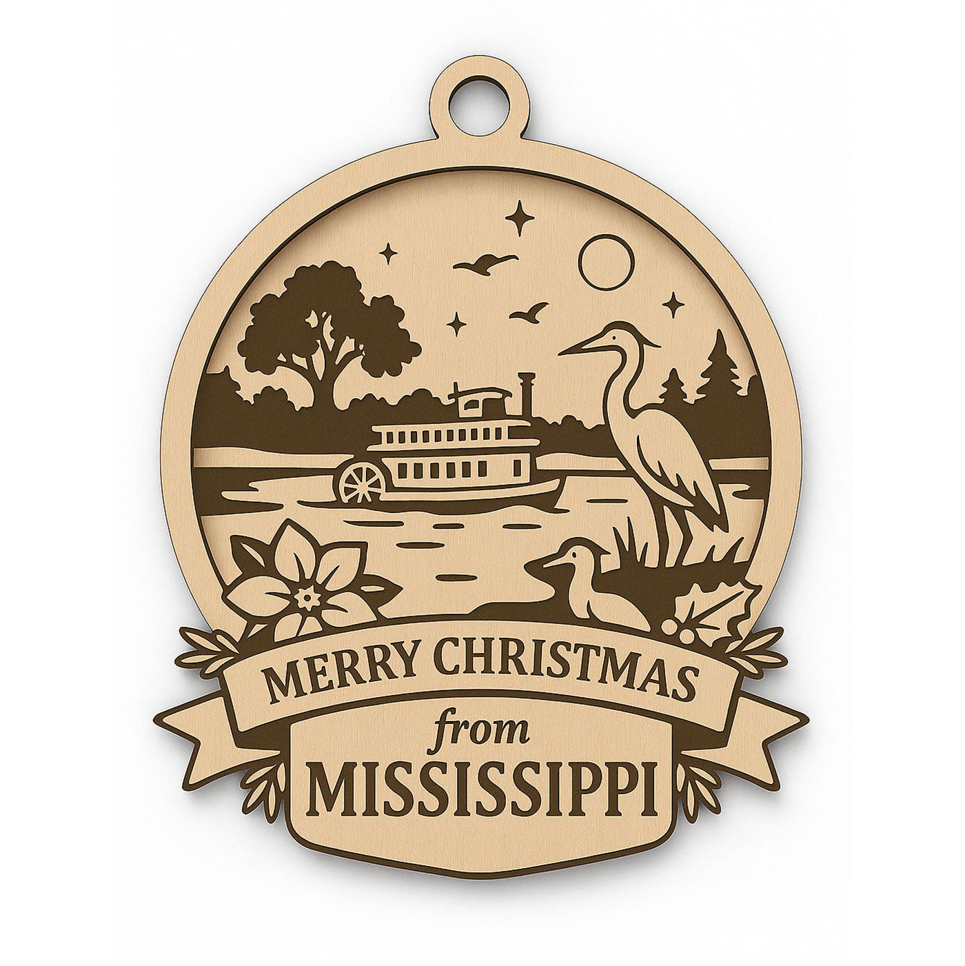 Christmas Across America Ornament - Mississippi - Glowforge