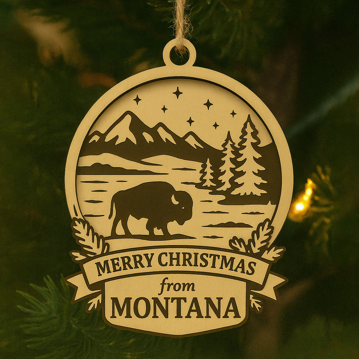 Christmas Across America Ornament - Montana - Glowforge