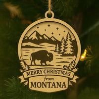 Christmas Across America Ornament - Montana - Glowforge