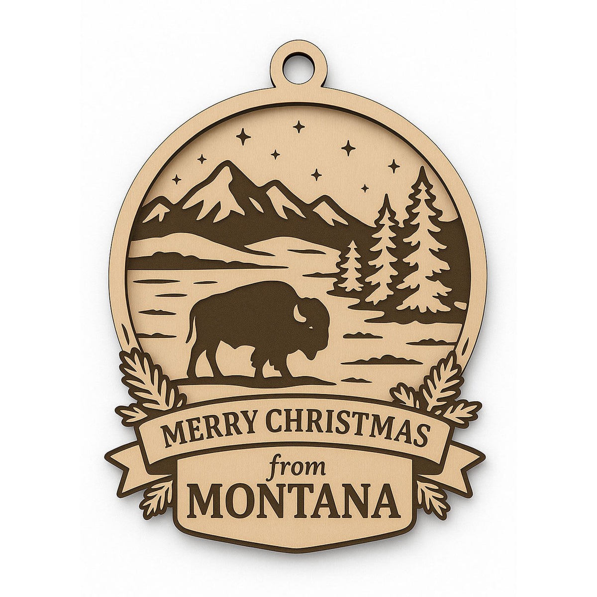 Christmas Across America Ornament - Montana - Glowforge