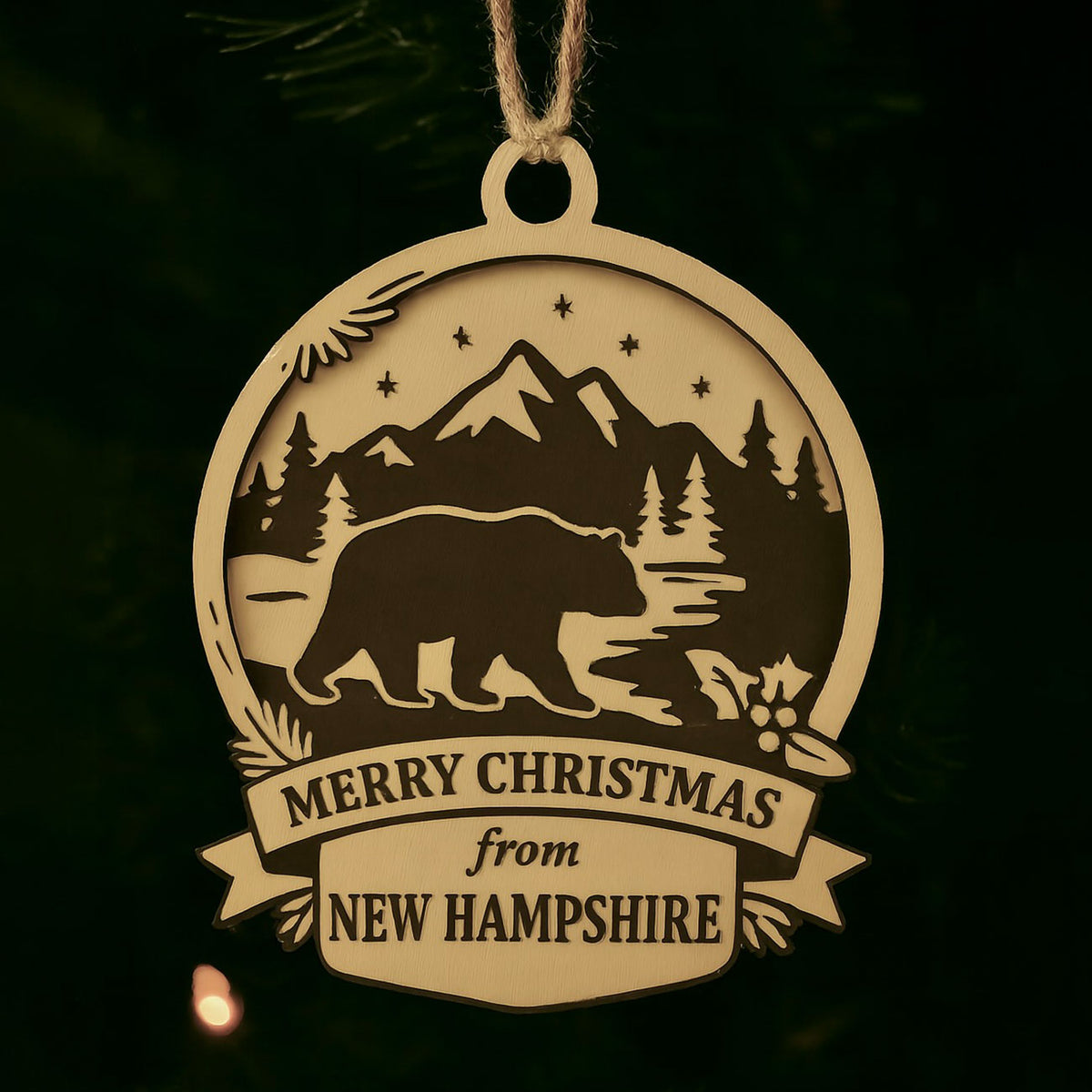 Christmas Across America Ornament - New Hampshire - Glowforge