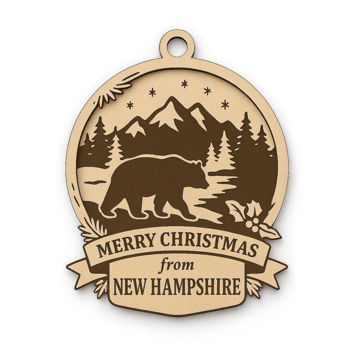 Christmas Across America Ornament - New Hampshire - Glowforge