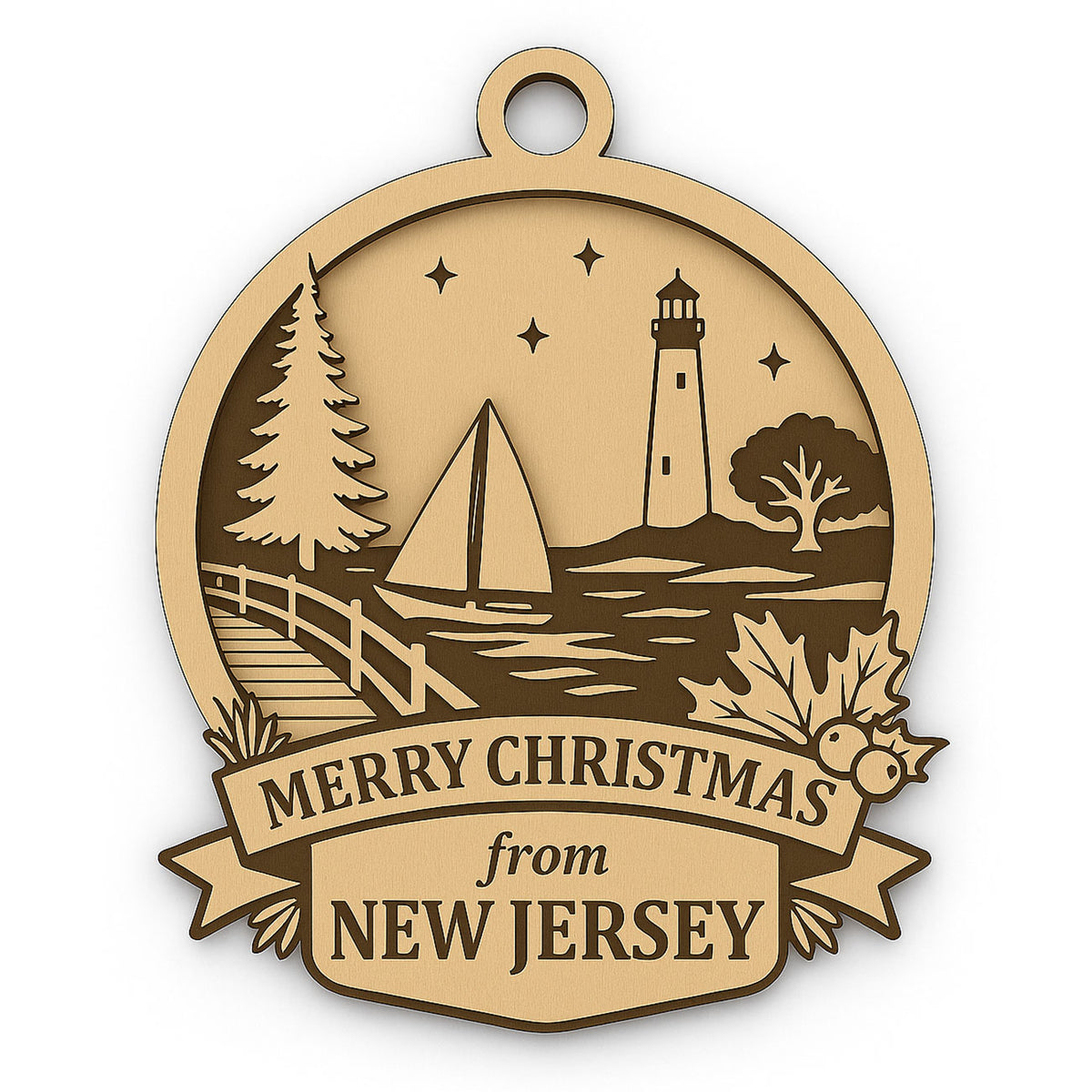 Christmas Across America Ornament - New Jersey - Glowforge