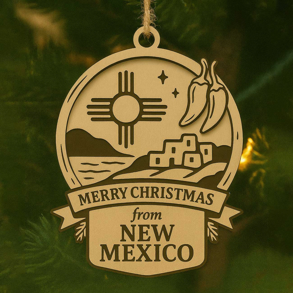 Christmas Across America Ornament - New Mexico - Glowforge