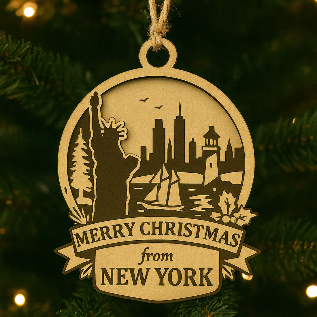 Christmas Across America Ornament - New York - Glowforge