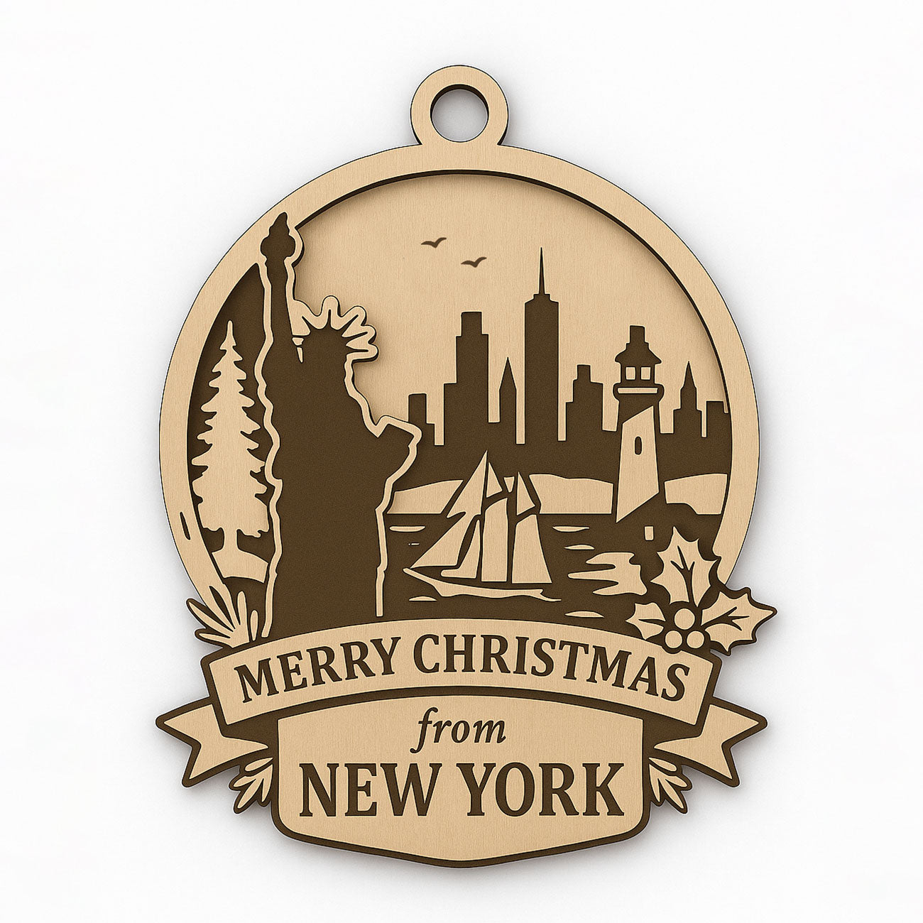 Christmas Across America Ornament - New York - Glowforge