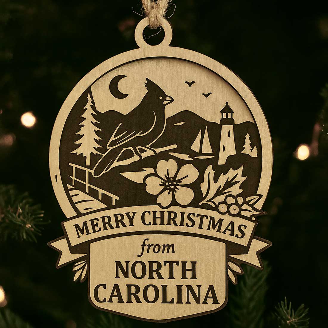 Christmas Across America Ornament - North Carolina - Glowforge