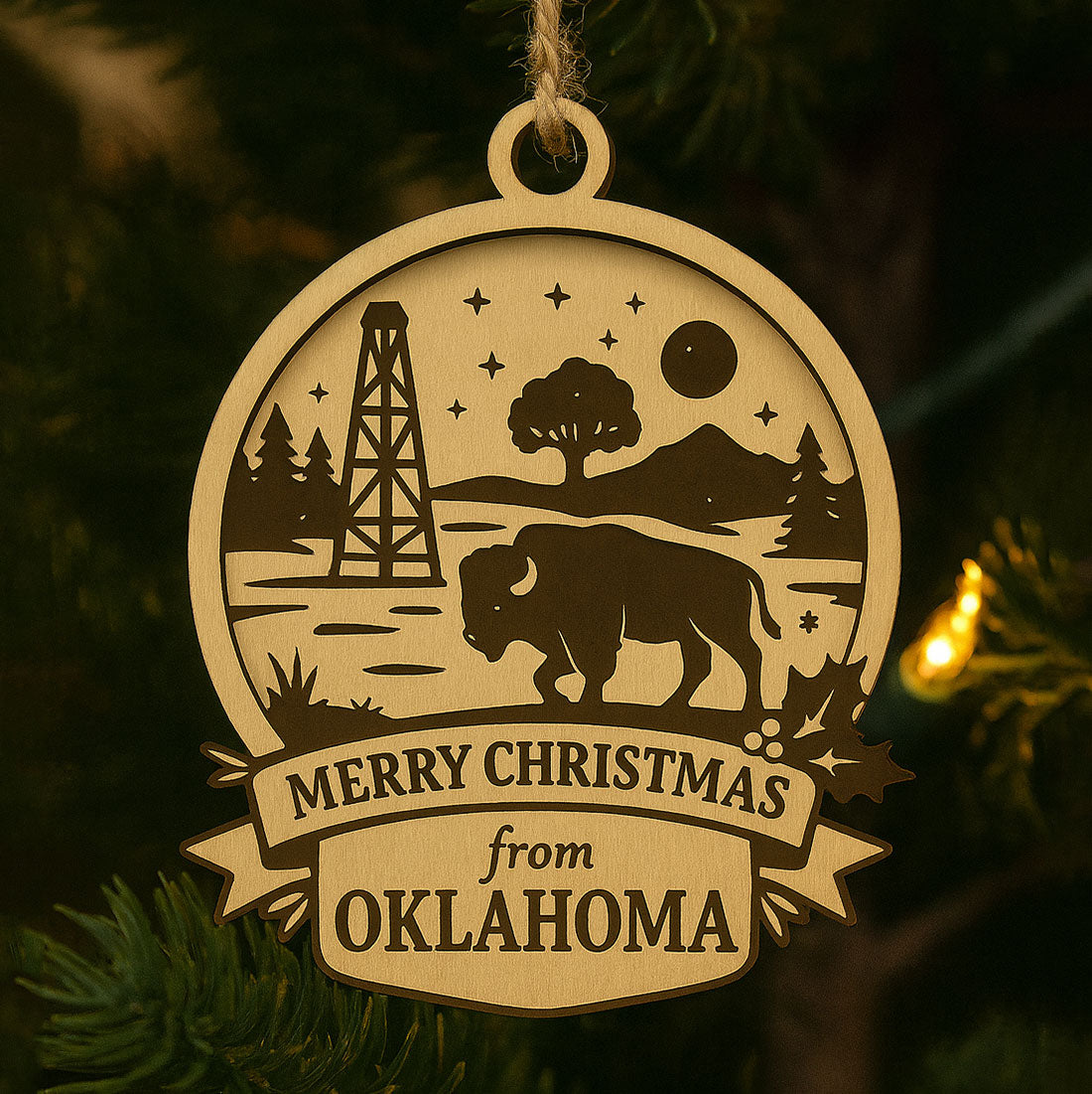 Christmas Across America Ornament - Oklahoma - Glowforge