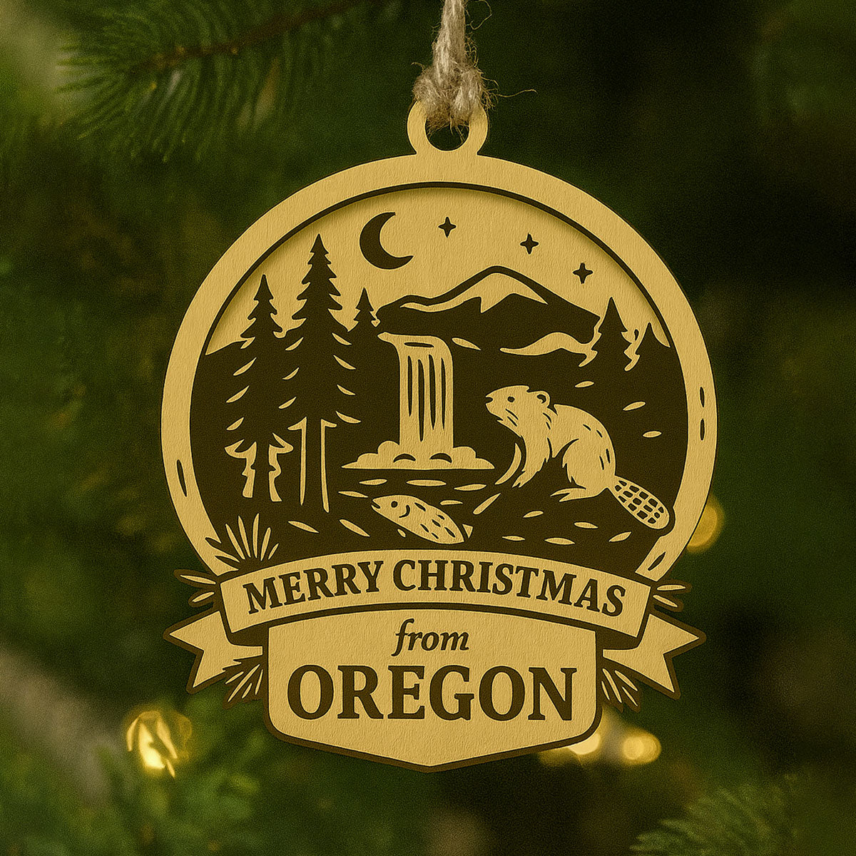 Christmas Across America Ornament - Oregon - Glowforge