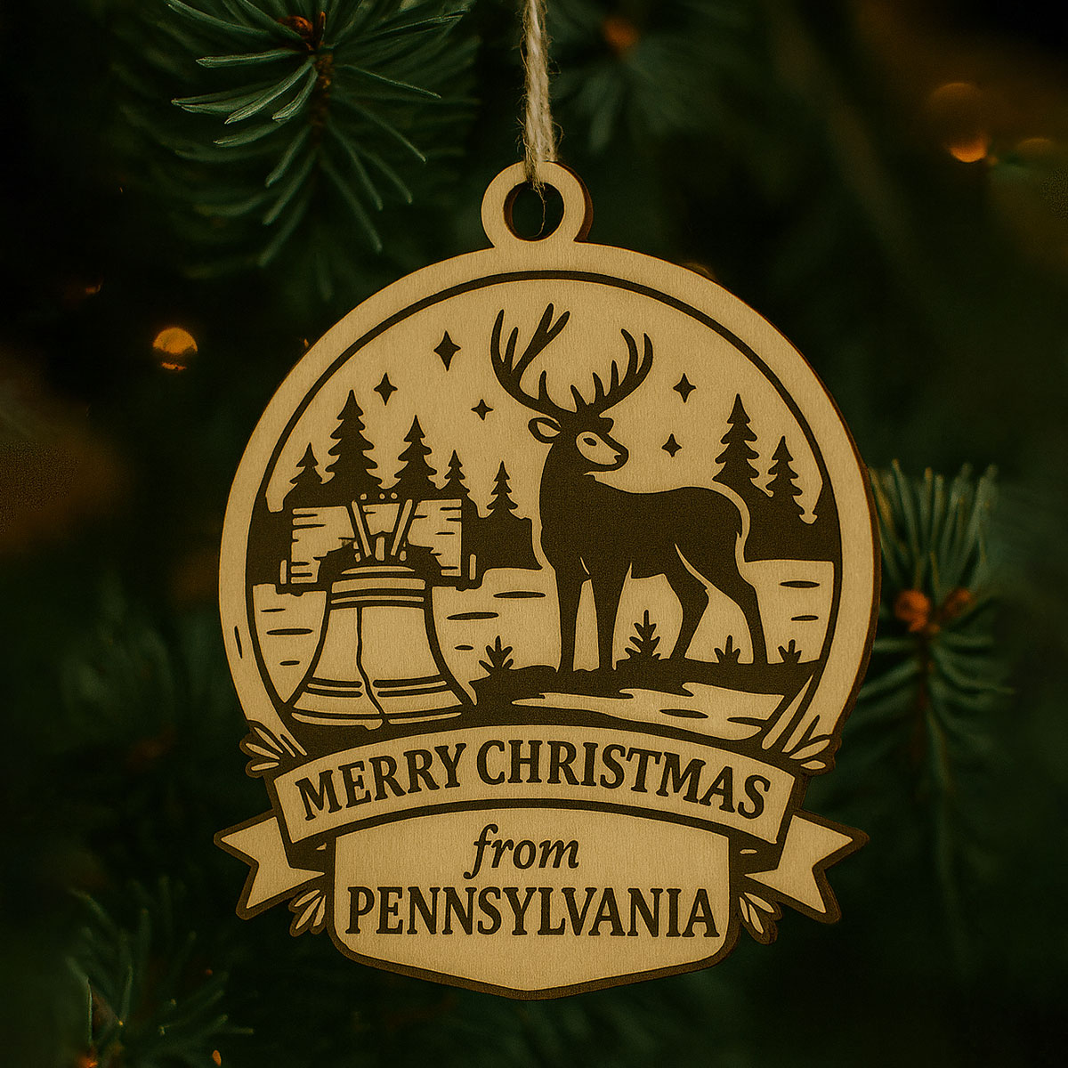 Christmas Across America Ornament - Pennsylvania - Glowforge