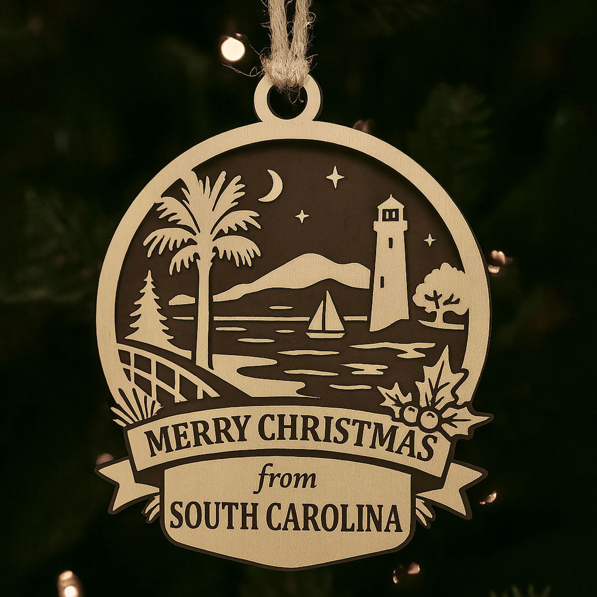 Christmas Across America Ornament - South Carolina - Glowforge