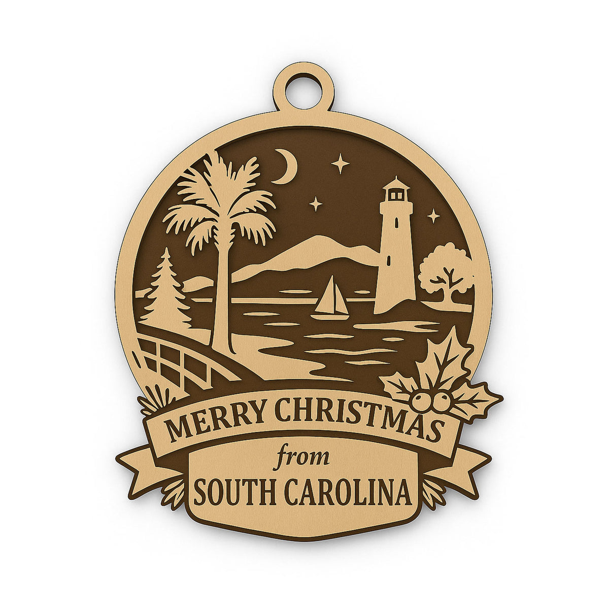 Christmas Across America Ornament - South Carolina - Glowforge