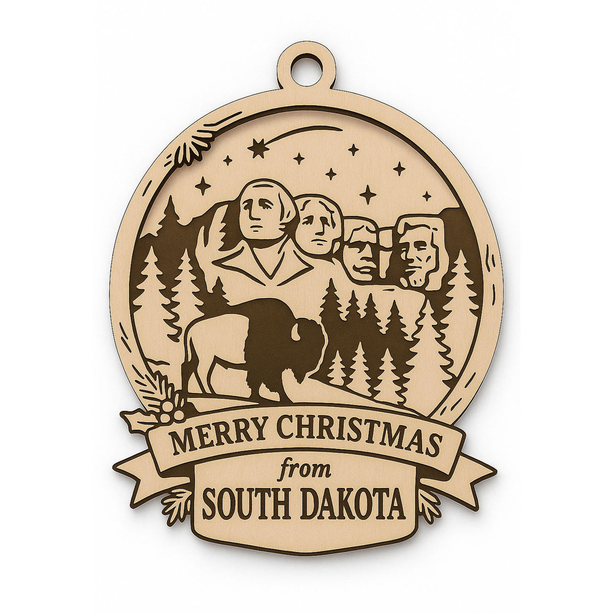 Christmas Across America Ornament - South Dakota - Glowforge