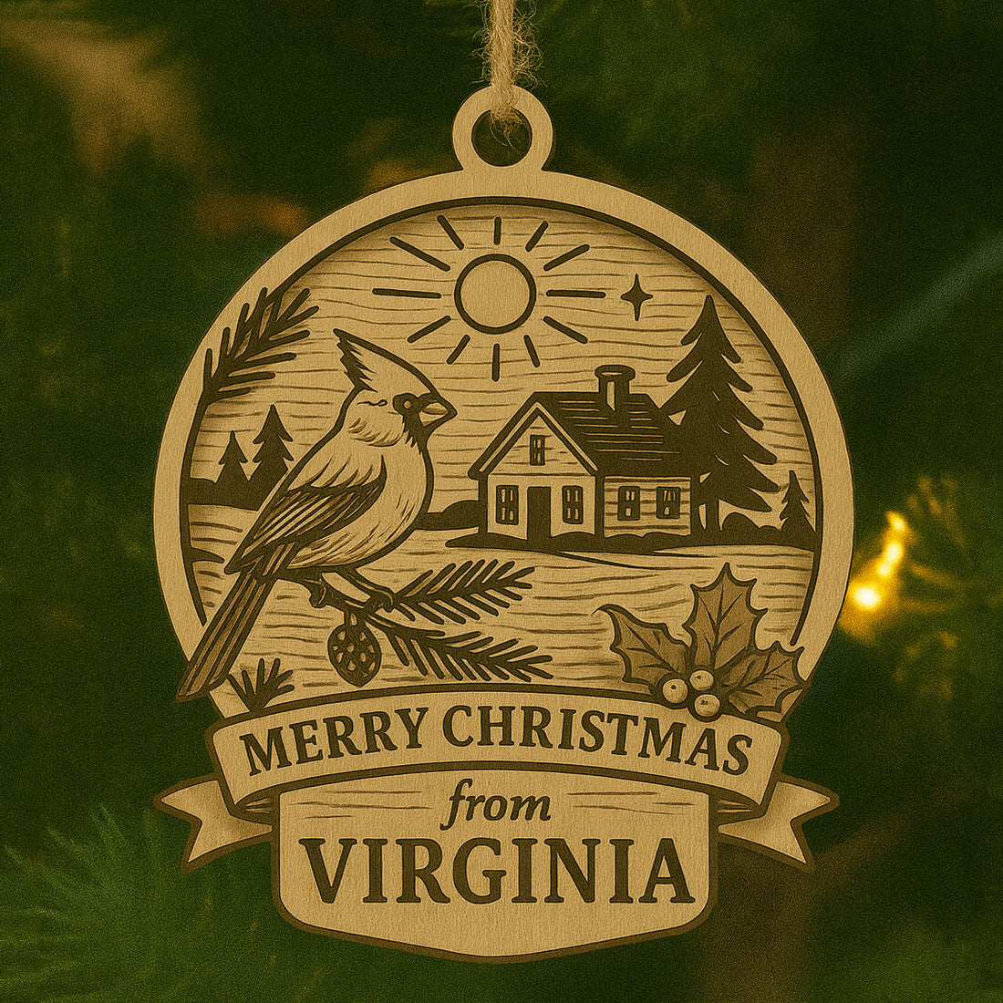 Christmas Across America Ornament - Virginia - Glowforge