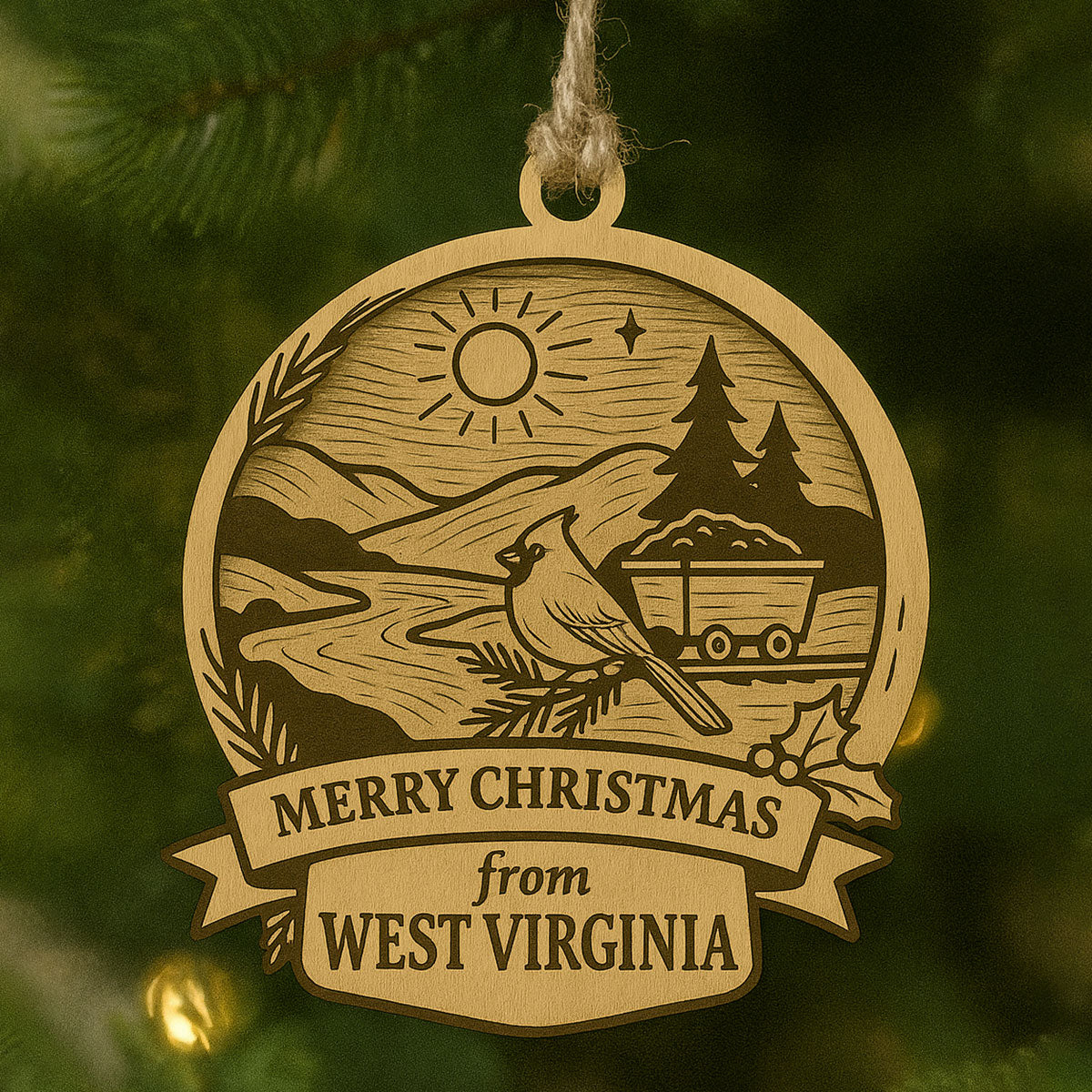 Christmas Across America Ornament - West Virginia - Glowforge