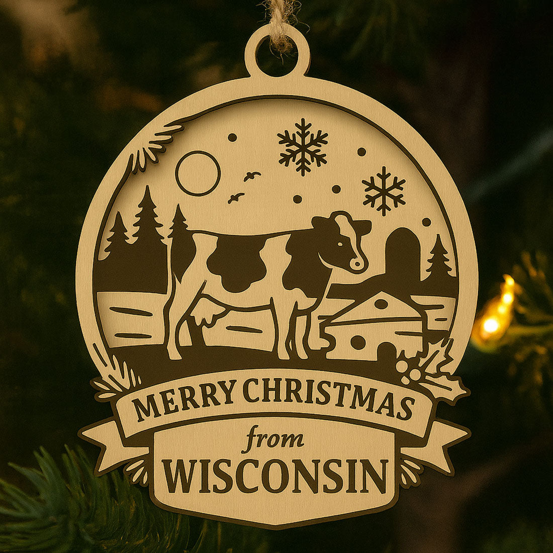 Christmas Across America Ornament - Wisconsin - Glowforge