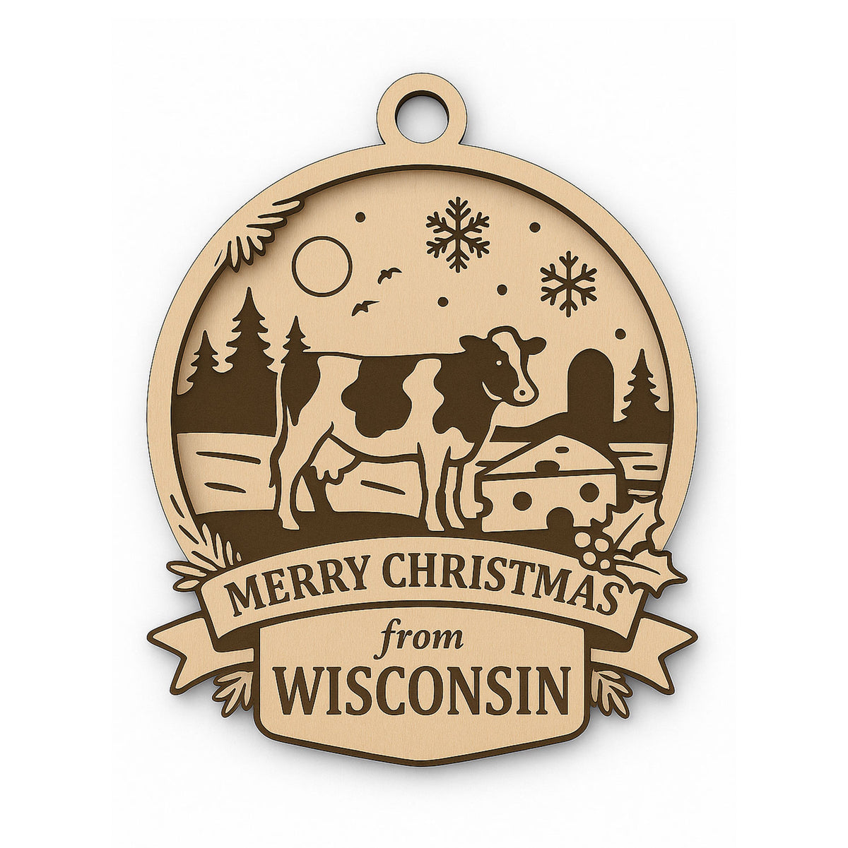 Christmas Across America Ornament - Wisconsin - Glowforge