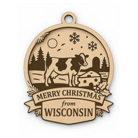 Christmas Across America Ornament - Wisconsin - Glowforge