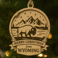 Christmas Across America Ornament - Wyoming - Glowforge