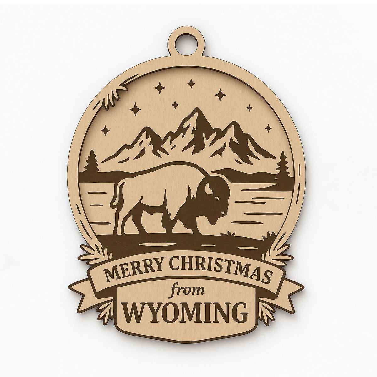 Christmas Across America Ornament - Wyoming - Glowforge